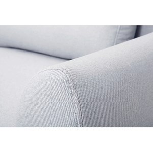 Canapé 3 places en tissu gris clair et bois clair ektor