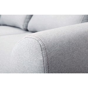 Canapé 2 places en tissu gris clair et bois clair ektor