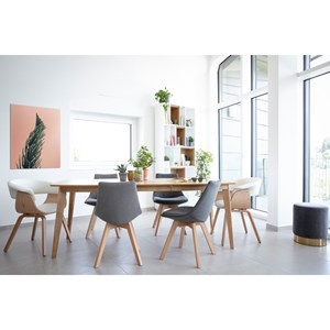 Chaises en tissu gris et bois clair (lot de 2) matilde