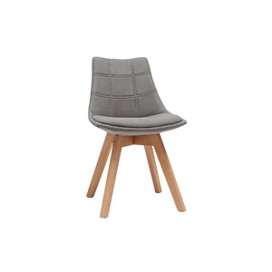 Chaises en tissu gris et bois clair (lot de 2) matilde