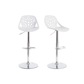 Tabourets de bar avec motif baroque blanc (lot de 2) barocca