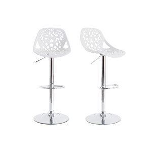 Tabourets de bar avec motif baroque blanc (lot de 2) barocca