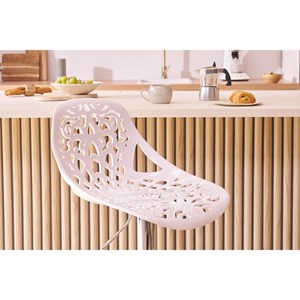 Tabourets de bar avec motif baroque blanc (lot de 2) barocca