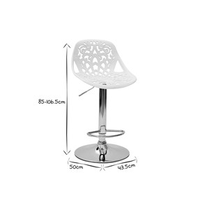 Tabourets de bar avec motif baroque blanc (lot de 2) barocca