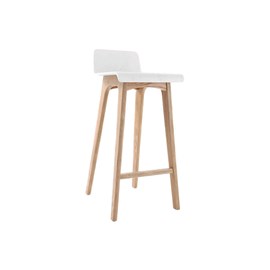 Chaise de bar 75 cm bois et blanc baltik