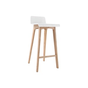 Chaise de bar 75 cm bois et blanc baltik