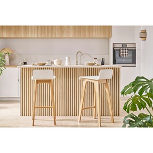 Chaise de bar 75 cm bois et blanc baltik