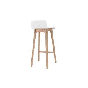 Chaise de bar 75 cm bois et blanc baltik