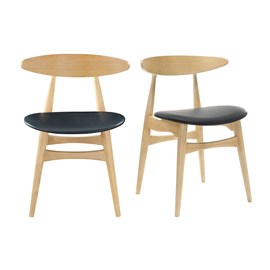 Chaises en bois clair et noir (lot de 2) walford