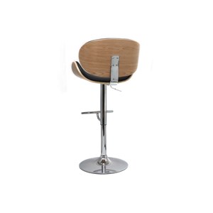 Tabouret de bar noir et bois clair walnut