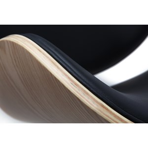 Tabouret de bar noir et bois clair walnut