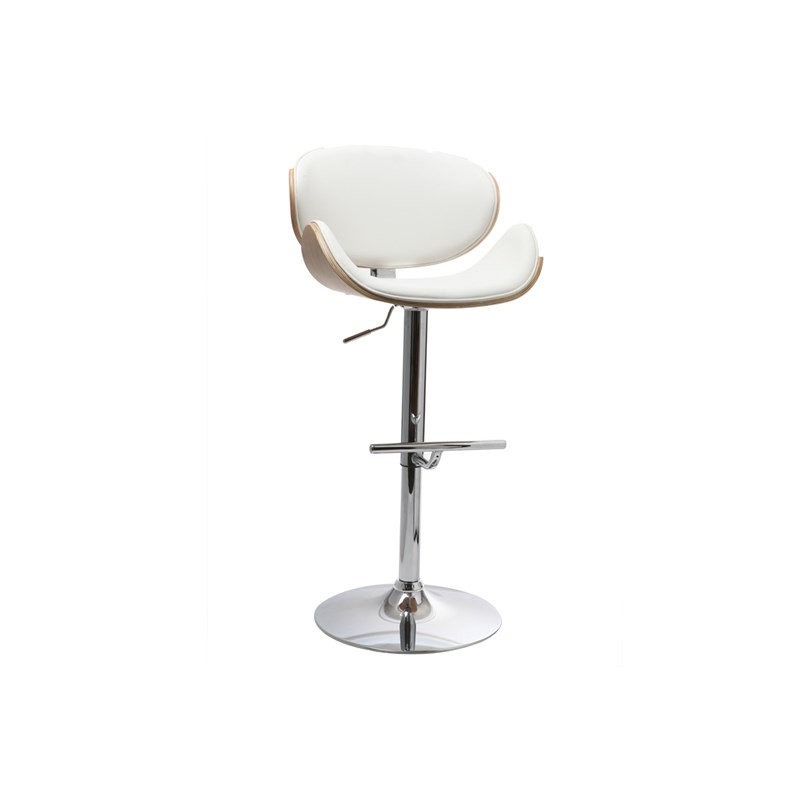 Miliboo - Tabouret de bar blanc et bois clair walnut