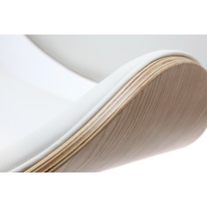 Tabouret de bar blanc et bois clair walnut