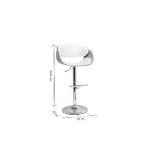 Tabouret de bar réglable blanc et bois clair bent