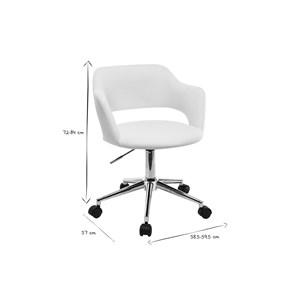 Chaise de bureau à roulettes blanc et acier chromé jessy