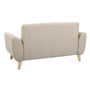 Canapé 2 places en tissu beige et bois clair ektor