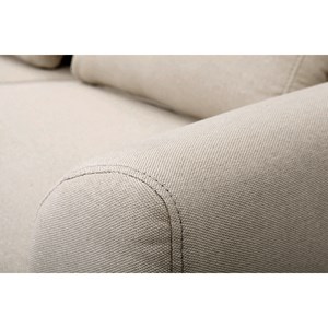 Canapé 2 places en tissu beige et bois clair ektor