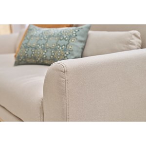 Canapé 3 places en tissu beige et bois clair ektor