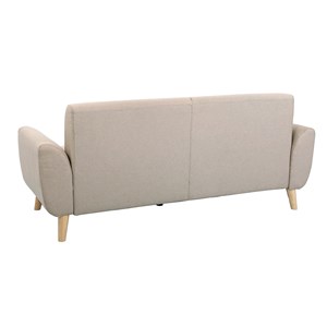 Canapé 3 places en tissu beige et bois clair ektor