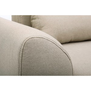 Canapé 3 places en tissu beige et bois clair ektor