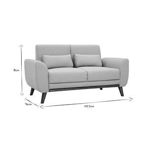 Canapé 2 places en tissu bleu foncé et bois foncé ektor