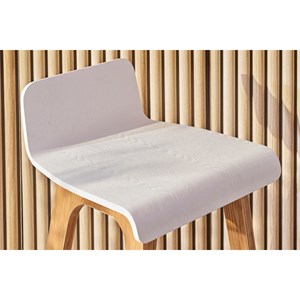 Chaise de bar bois et blanc h65 cm baltik
