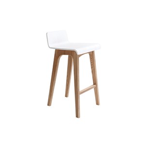 Chaise de bar bois et blanc h65 cm baltik