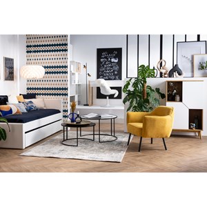 Lit gigogne blanc mat 90x190 cm macco