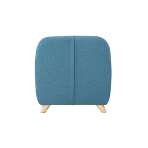Fauteuil enfant en tissu bleu canard et bois clair norkid