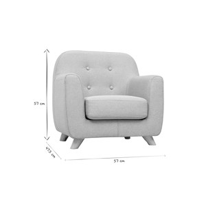 Fauteuil enfant en tissu bleu canard et bois clair norkid