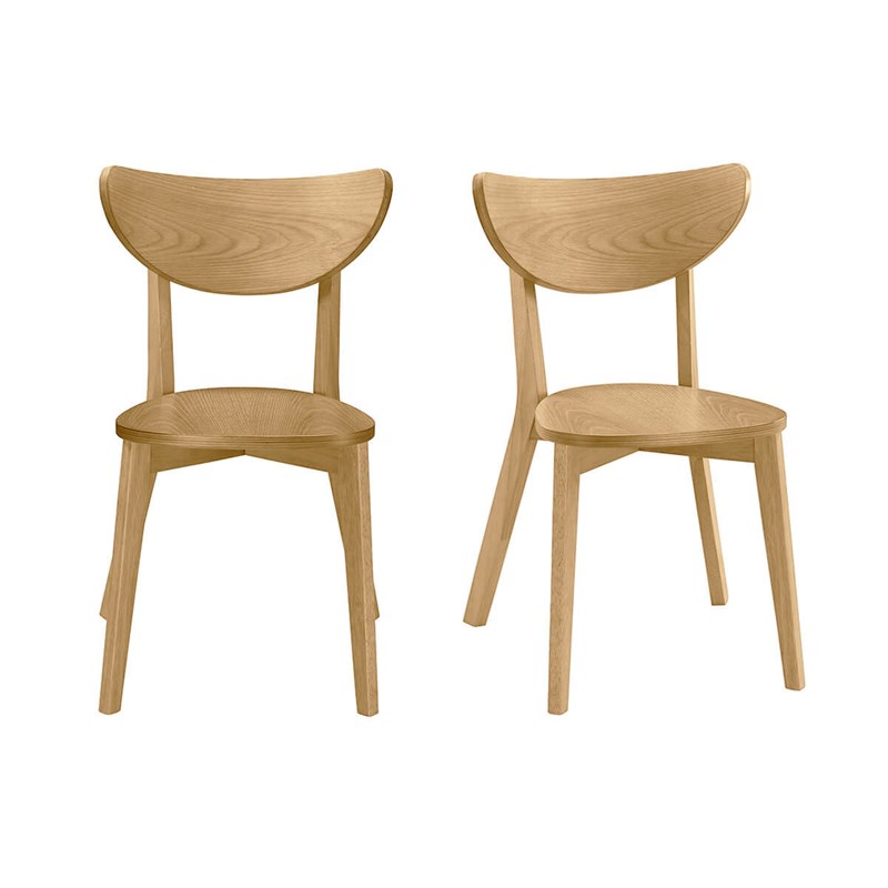 Chaises bois clair (lot de 2) leena