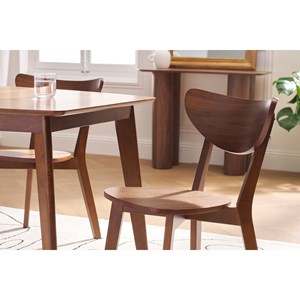 Chaises en bois foncé noyer (lot de 2) leena