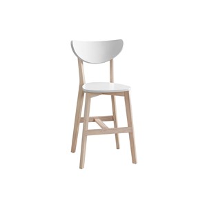 Tabourets de bar blanc et bois h65 cm (lot de 2) leena