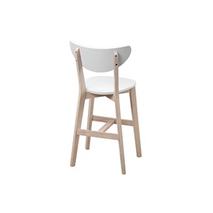 Tabourets de bar blanc et bois h65 cm (lot de 2) leena