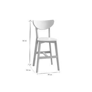 Tabourets de bar blanc et bois h65 cm (lot de 2) leena