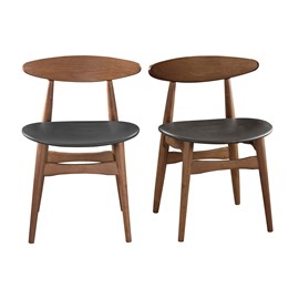 Chaises  en bois foncé et noir (lot de 2) walford