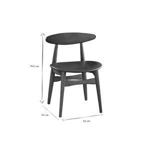 Chaises  en bois foncé et noir (lot de 2) walford