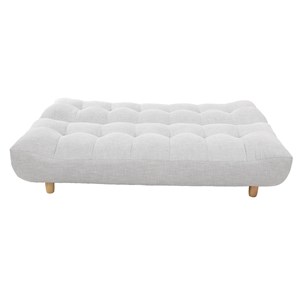 Canapé convertible 3 places en tissu gris clair et bois clair yumi
