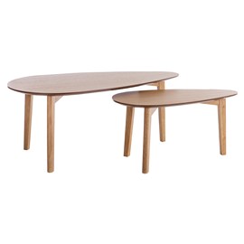 Tables basses gigognes bois clair chêne (lot de 2) artik