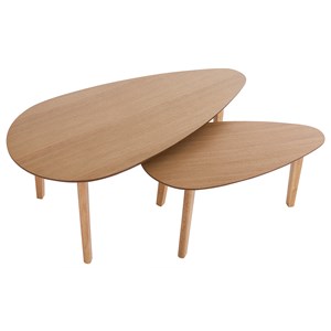 Tables basses gigognes bois clair chêne (lot de 2) artik