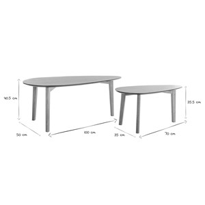 Tables basses gigognes bois clair chêne (lot de 2) artik