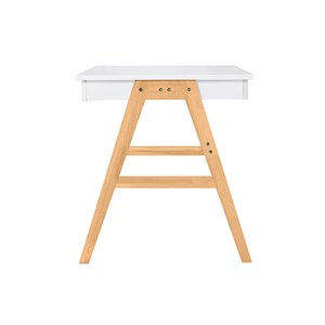 Bureau avec rangements 2 tiroirs blanc et bois clair chêne l120 cm brook