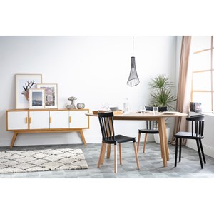 Table à manger ovale bois clair l160 cm marik
