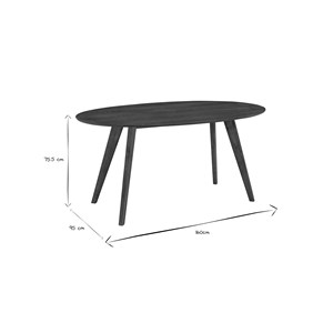 Table à manger  ovale en bois foncé l160 cm marik