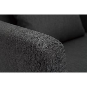 Fauteuil déhoussable en tissu gris foncé et bois clair oslo