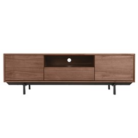 Meuble tv  en bois foncé niche ouverte l160 cm manny