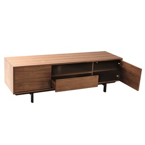 Meuble tv  en bois foncé niche ouverte l160 cm manny