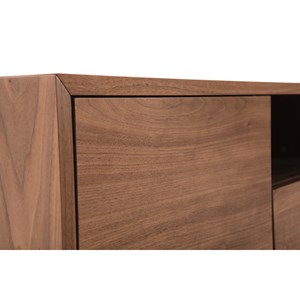 Meuble tv  en bois foncé niche ouverte l160 cm manny