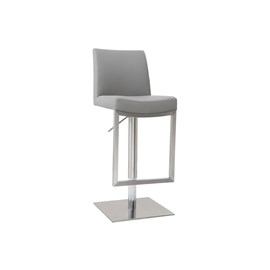 Tabouret de bar relevable gris et acier chromé kyle