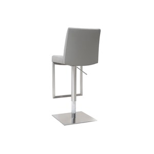 Tabouret de bar relevable gris et acier chromé kyle